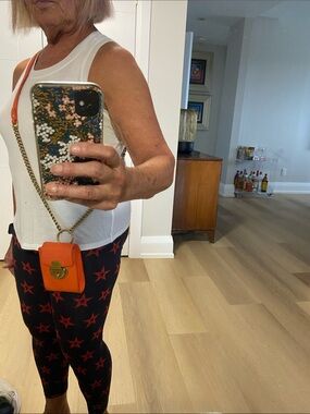 Orange Leather Crossbody Phone Pouch Bag Polo Ralph Lauren